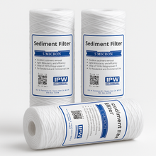 Load image into Gallery viewer, IPW Industries Inc. 10" x 4.5" Full Flow String Wound Sediment Water Filter Cartridge | Whole House Sediment Filtration