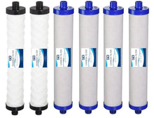 Load image into Gallery viewer, Compatible Hydrotech 41400008/41400009 Replacement Reverse Osmosis Water Filter Cartridge Set - Isopure Water - (2) HYD - SW (4) HYD - CB - 2