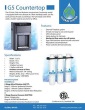 Load image into Gallery viewer, Global Water (G5CT) Hot & Cold Counter Top Water Bottleless Cooler - Isopure Water - G5CT