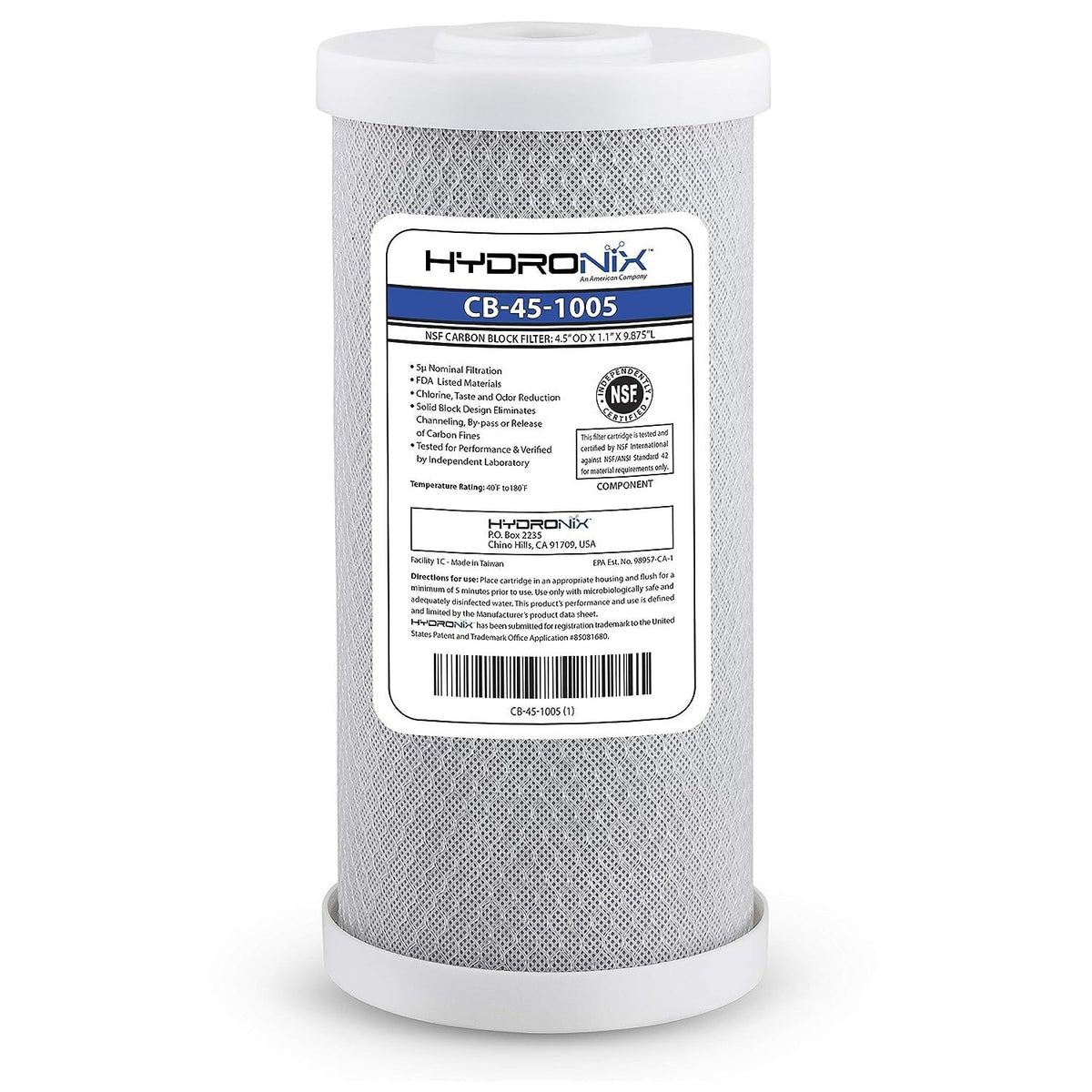 Reverse Osmosis Carbon Block Filter | 2.5 New Genuine Hydronix Water Filter CB-25-1005 Coconut Carbon Block (Set of 4) main image 2