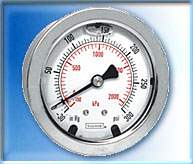 Load image into Gallery viewer, Noshok - 510 Series - 2.5" Stainless Steel Gauge, Glycerin Fill 1/4" NPT Center Stem - Isopure Water - 25 - 510 - 100