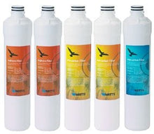 Load image into Gallery viewer, Watts (WQC4RO13) 13'' Elements 4 Filter Quick Change RO Unit Replacement Filter Annual Bundlle - Isopure Water - (2) WQCSC13 (2) WQCCC13 (1) WQCGAC13