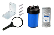Load image into Gallery viewer, DIY - 10" x 4.5" Whole House Filtration System - Universal Water Filter Housing, Carbon Block Filter Cartridge, Bracket, and Wrench Included - 1" NPT Port