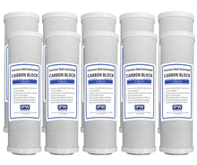 Load image into Gallery viewer, 10 Pack Activated Carbon Block Water Filter Replacement – 5 Micron, 10 inch Filter – Under Sink and Reverse Osmosis System - Isopure Water - (10) x CBCO - 10 - 5
