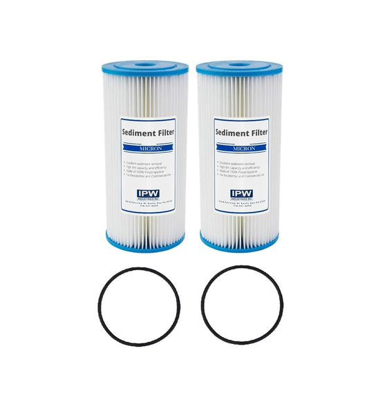 Premium-10-x-4.5-Pleated-Sediment-Water-Filters-(2-Pack)-with-Replacement-O-Rings---50-Micron-Whole-House-Filtration-System---IPW-Industries-Inc,Isopure-Water,6