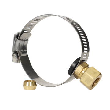 IPW Industries Inc (FI-19-3/8) 1-1/2” Drain Saddle Valve Adjustable 3/8" Steel Compression Brass