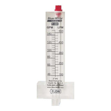 Blue And White (F-30150P) 20 - 100 GPM Flow Meter; 1.5" Saddle