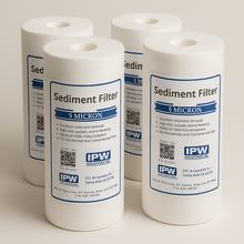 Load image into Gallery viewer, 5 Micron Sediment Water Filter Cartridge 10&quot; x 4.5&quot; - Whole House Water Filter Replacement - Full Flow Sediment Filtration System by IPW Industries Inc
