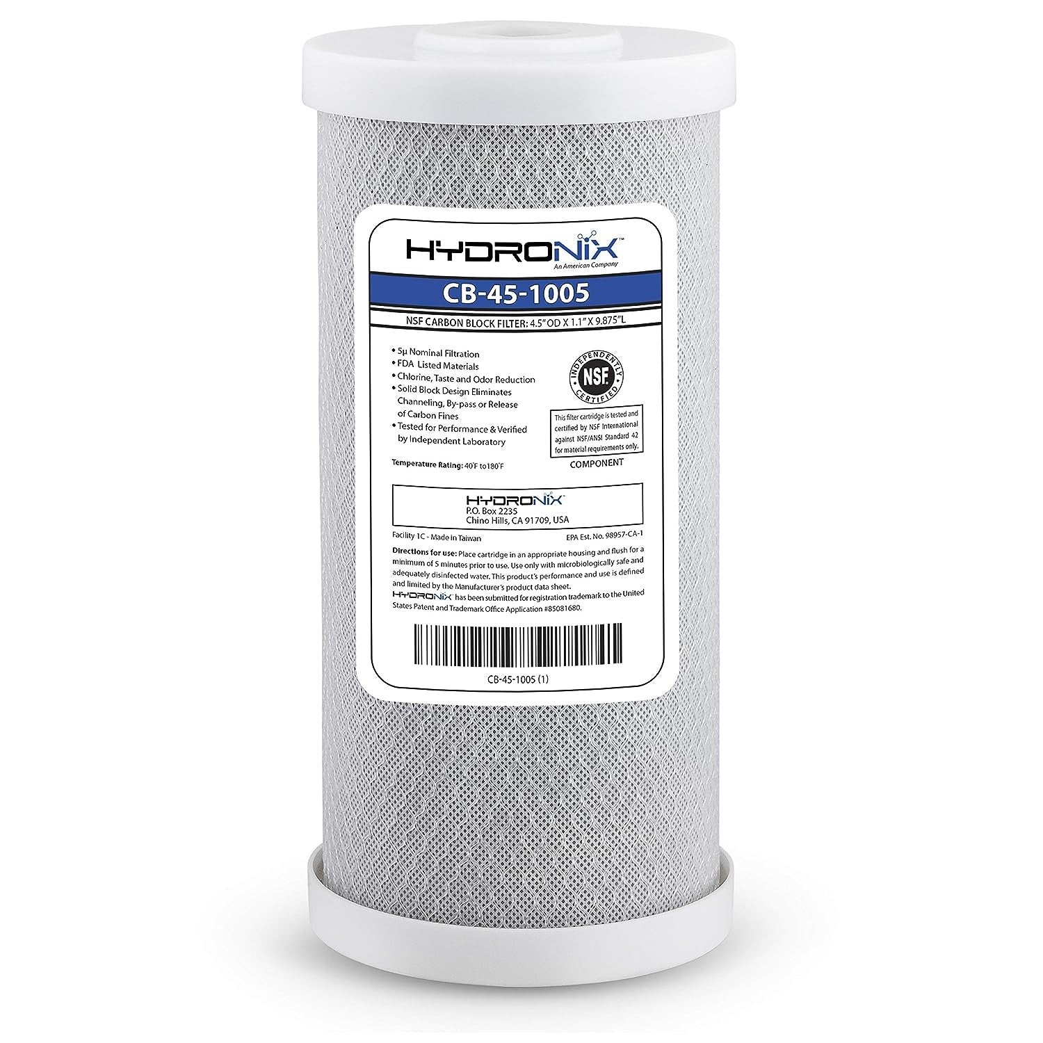 Hydronix - CB - 10" x 4.5" Coconut Carbon Block Filter – Isopure Water