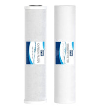 Load image into Gallery viewer, IPW Industries Inc 20&quot; x 4.5&quot; Big Blue CTO Carbon Block &amp; Sediment Replacement Filter Cartridges Combo Set | Whole House Filters - Isopure Water - IPW (1) SC45 - 20005 (1) CBC - 20 - BP - 5
