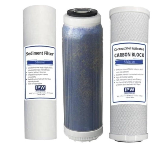 IPW-Industries-Inc.-Reverse-Osmosis-Deionization-(RODI)-10-Replacement-Filter-Kit-(Sediment-Cartridge,-Carbon-Cartridge,-Color-Indicating-DI-Cartridge-Filled-with-MBD-30-Nuclear-Grade-Resin,Isopure-Water,11