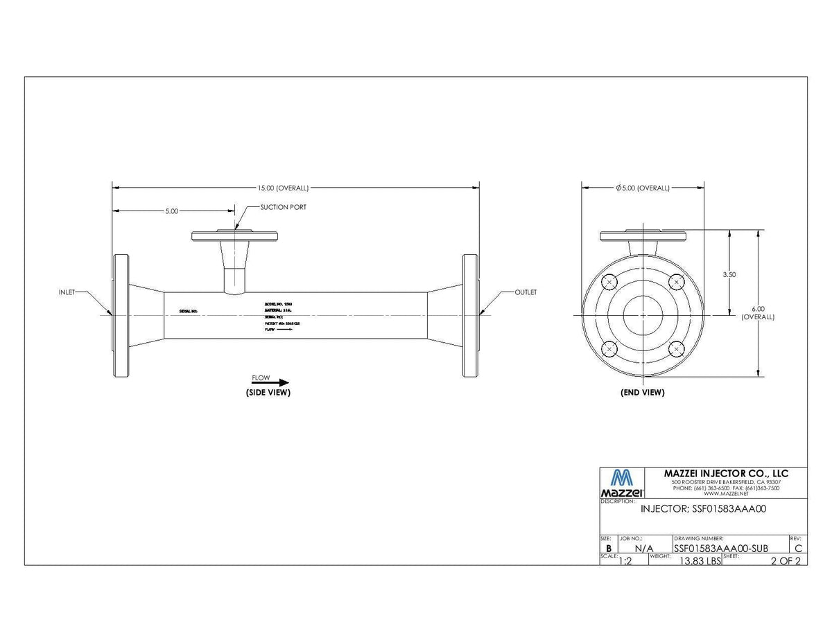 Mazzei - ISO 1584 Series - 40mm Male BSPT Inlet/Outlet Connections (0 ...