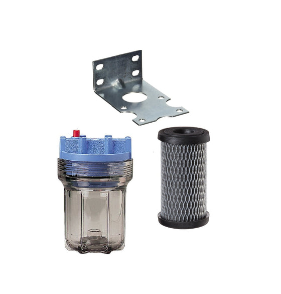 Pentek-#5-Slim-Line-Clear-Filter-Housing-System-Kit-|-Complete-with-Bracket-and-C2-Filter,Isopure-Water,12