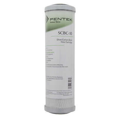 Pentek---SCBC-10---10-x-2.5-Silver-Impregnated-Carbon-Block-0.5-Micron-Filter,Isopure-Water,2