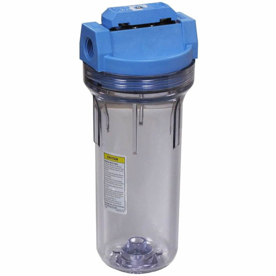 Pentek---Standard-10-Valve-In-Head-Filter-Housing---Blue-Cap-/-Clear-Sump---3/4-NPT,Isopure-Water,1