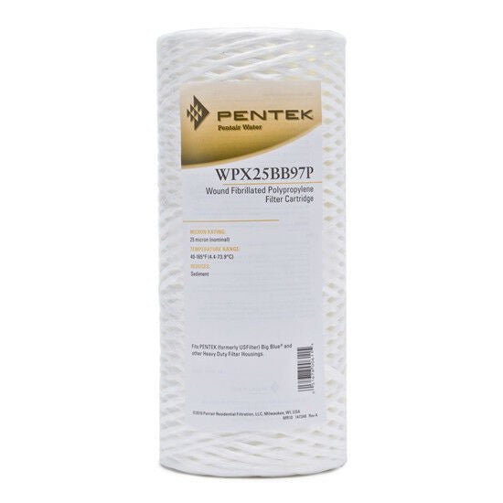 Pentek---WPX25BB97P---10-x-4.5-Big-Blue-Filbrillated-Polypropylene-String-Wound-Filter---25-Micron,Isopure-Water,3