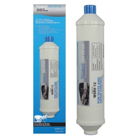 Water-Sentinel-(WSRV-12)-Inline-RV-Water-Filter-Carbon-KDF-with-Hose-Bib-Connection,Isopure-Water,1