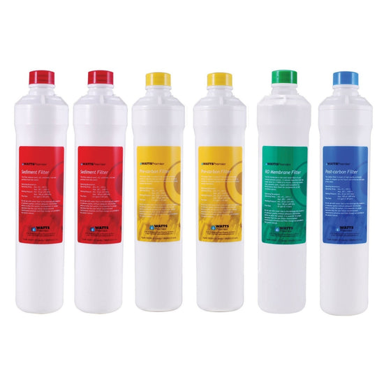 Watts Premier W-2R-2Y-1B-1G Ro Pure Replacement Filter Plus Membrane, 6-pack