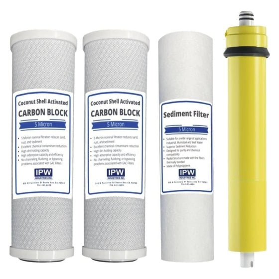 Watts Replacement Water Filters for WP-4V Reverse Osmosis System with Compatible 36 GPD Membrane 560016