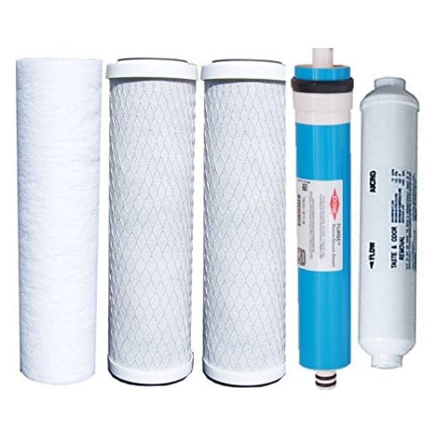 Watts Reverse Osmosis Replacement Filter Set 5 pcs w/ Filmtec 50 GPD Membrane