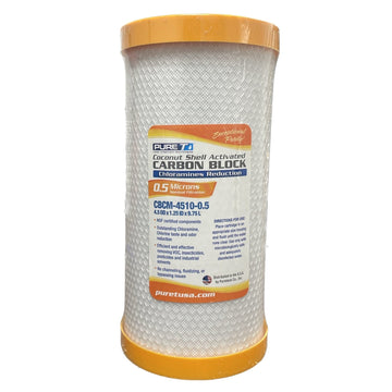 PureT - CBCM Series -  10" x 4.5" Chloramine Reduction Water Filter - NSF Certified - Carbon Block Chloramine Reduction Filter 0.5 Micron