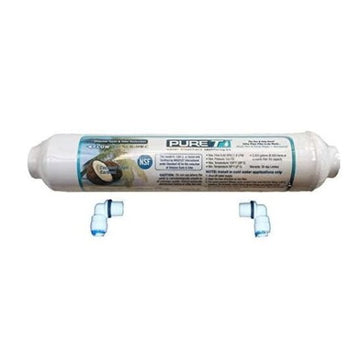 IPW Industries Inc-Inline Granulated Activated Carbon Filter 10" with 1/4" 90 degree elbow Adapters
