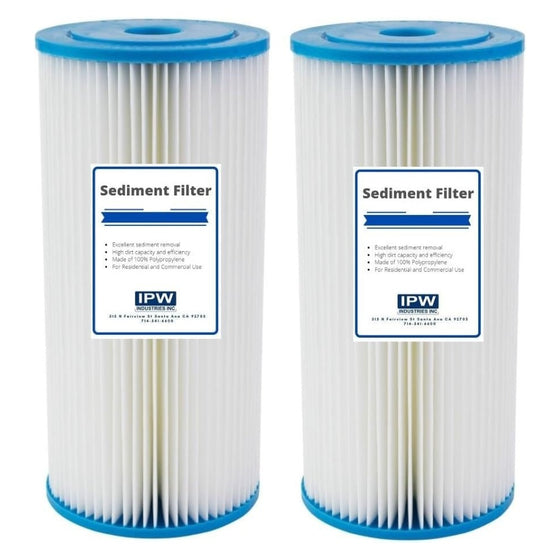 IPW-Industries-Inc.-(PBB-P10)-10-x-4.5-Whole-House-Heavy-Duty-Pleated-Sediment-Pre-Filter----Pack-of-2,Isopure-Water,10