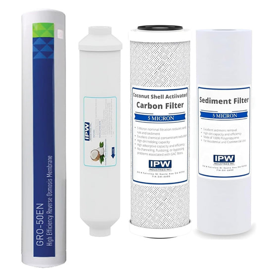 IPW-Industries-Inc.-Compatible-to-Pentair™-GRO-2550-50-GPD-4-Stage-RO-Replacement-Water-Filters-|-Includes-4002574-50-GPD,-Sediment,-Carbon-Block,-Inline-with-3/8-Quick-Connect,Isopure-Water,11