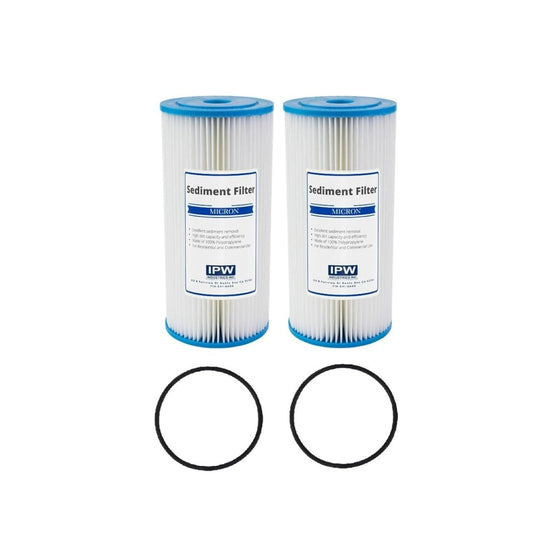 Premium-10-x-4.5-Pleated-Sediment-Water-Filters-(2-Pack)-with-Replacement-O-Rings---50-Micron-Whole-House-Filtration-System---IPW-Industries-Inc,Isopure-Water,5