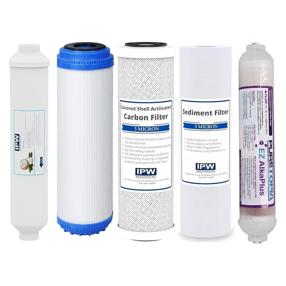 IPW-Industries-Replacement-Filter-Set-compatible-with-Geekpure-6-Stage-Reverse-Osmosis-RO-Water-System-with-Alkaline-pH+-Filter,-75-GPD-(Set-of-5),Isopure-Water,4