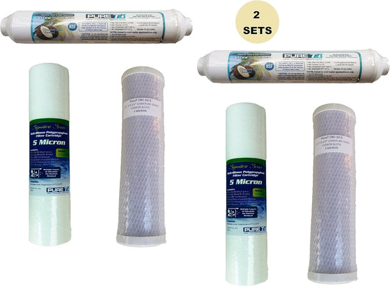 Pureteck-Universal-Undersink-Filter-Set,-2-Sets-of-3-Filters-for-4-Stage-RO-System,Isopure-Water,6