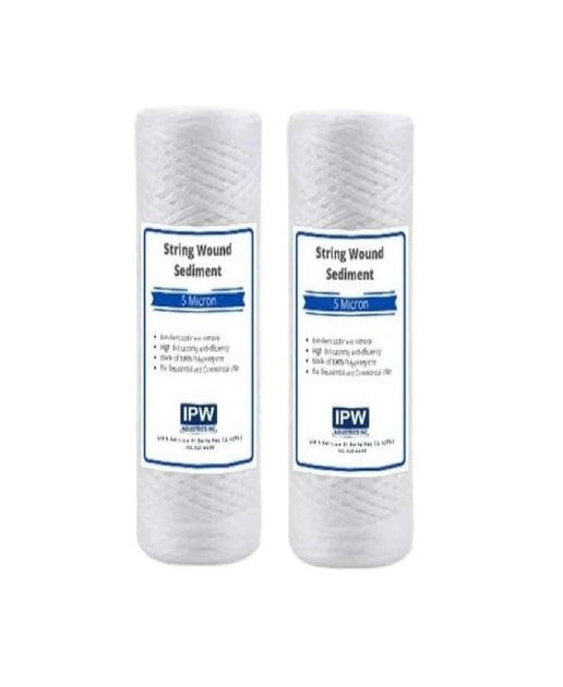 Pack-of-2-5-Micron-20-Full-Flow-String-Wound-Sediment-Water-Filter-Cartridge-|-Whole-House-Sediment-Filtration-|-Compatible-with-PC40-20,-WP1BB20P,-355222-45,-WPP-45200-01,-WPP-45200-01,-84650,Isopure-Water,12