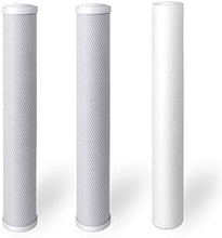 Load image into Gallery viewer, Whole House 20&quot; x 2.5&quot; Sediment and Carbon Block Water Filter Replacement Set by IPW Industries Inc - Isopure Water - (1) SC25 - 2005 (2) CBC - 20 - 5
