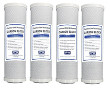 Load image into Gallery viewer, IPW Industries Inc - 4-Pack  10-Inch 5-Micron for Multi-Cartridge Whole House Water Filter with Solid Block Activated Carbon
