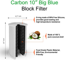 Load image into Gallery viewer, Big Blue CTO Carbon Block Water Filters 4.5&quot; x 10&quot; Whole House Cartridges Compatible with CBC Series, WFHDC8001, EP and EPM Series (4 Pack)
